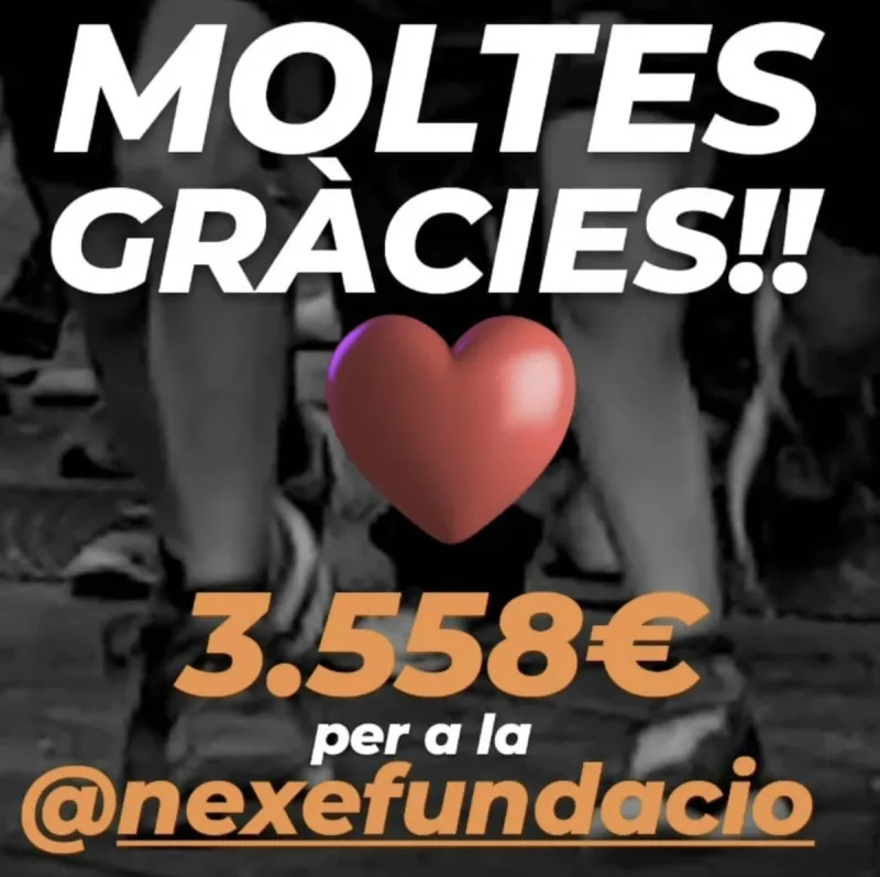 Moltes gràcies — 3.558€ recaptats per a la Nexe Fundació