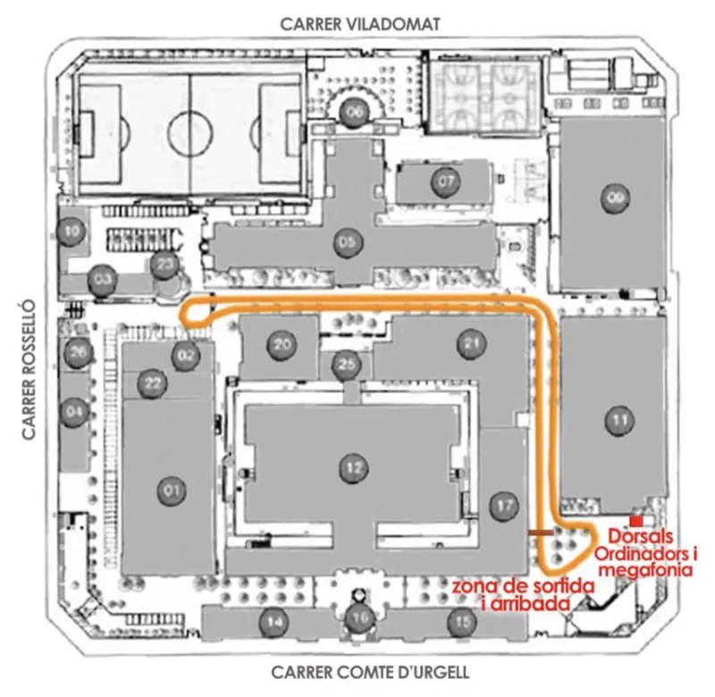 Mapa del circuit de la Cursa IPSI — Escola Industrial